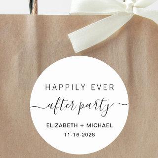 Happily Ever After Party Wedding Reception Classic Round Sticker