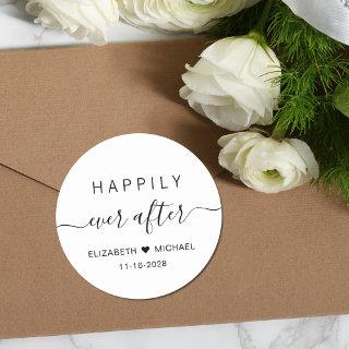 Happily Ever After Wedding Classic Round Sticker