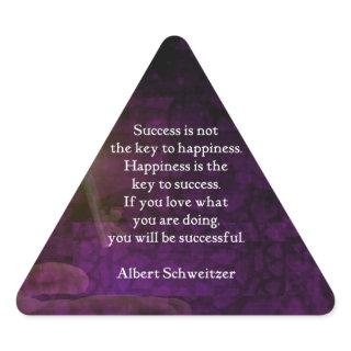 Happiness Is The Key To Success Uplifting Quote Triangle Sticker