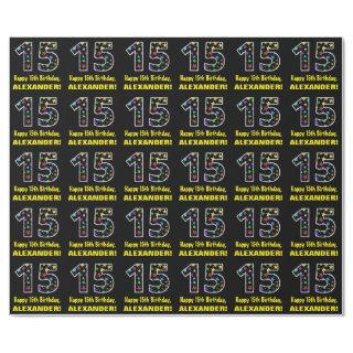 Happy 15th Birthday, Fun Colorful Stars Pattern 15