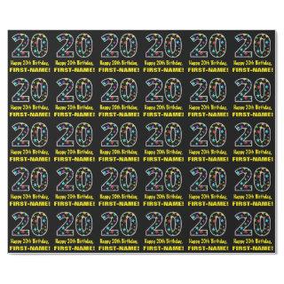 Happy 20th Birthday, Fun Colorful Stars Pattern 20