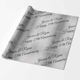 Happy 25th Anniversary DIY Names/Year Black Script