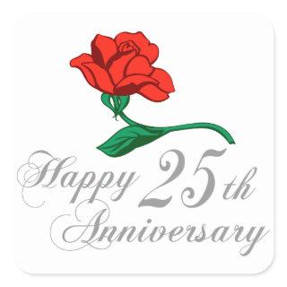 Happy 25th Anniversary Square Sticker