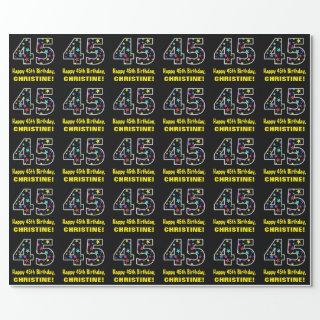 Happy 45th Birthday, Fun Colorful Stars Pattern 45