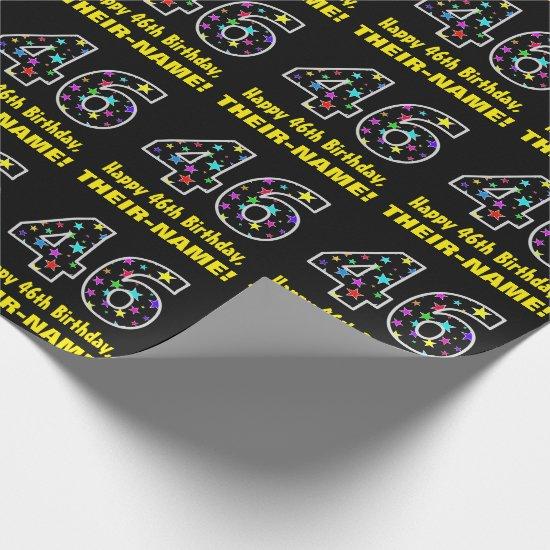 Happy 46th Birthday, Fun Colorful Stars Pattern 46