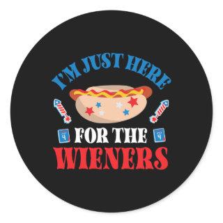 Happy 4th Of July Day American I'm Just Here For T Classic Round Sticker