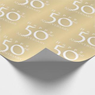 "Happy 50th Anniversary" Matte Gold Color