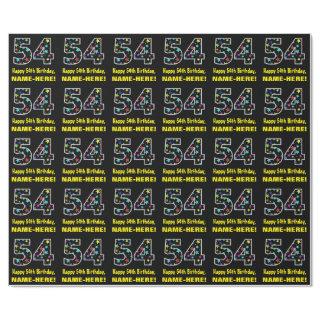 Happy 54th Birthday, Fun Colorful Stars Pattern 54