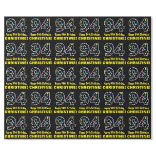 Happy 94th Birthday, Fun Colorful Stars Pattern 94