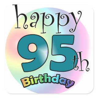 Happy 95th Birthday (blauw) Square Sticker
