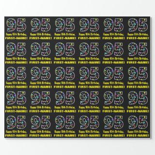 Happy 95th Birthday, Fun Colorful Stars Pattern 95