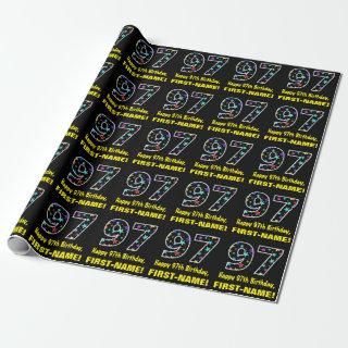 Happy 97th Birthday, Fun Colorful Stars Pattern 97