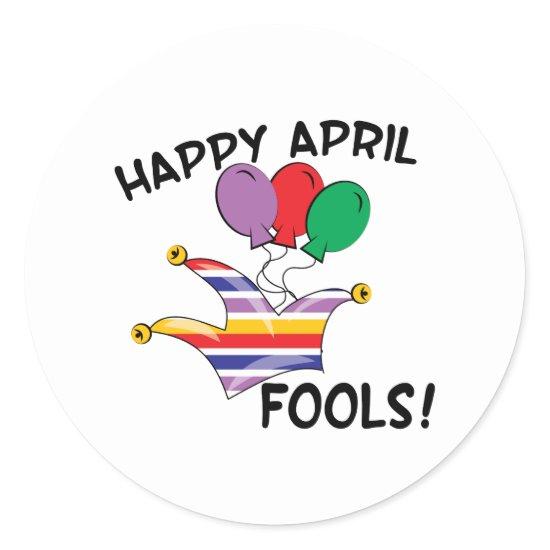 Happy April Fools Classic Round Sticker