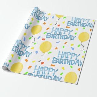 Happy Birthday Balloons and Confetti