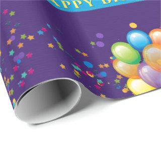 Happy Birthday Balloons Purple