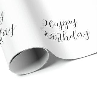 Happy Birthday Black White Minimalist Modern Cool