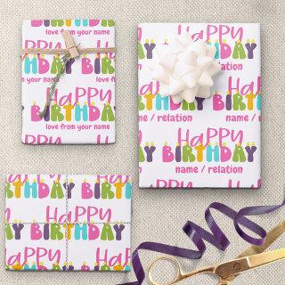 Happy Birthday Colorful Candles Set of 3  Sheets