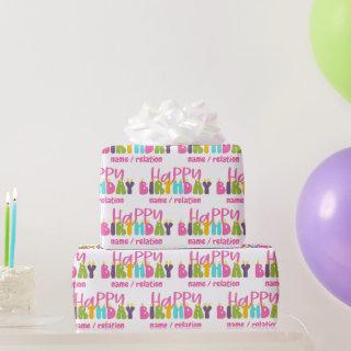 Happy Birthday Colorful Candles with Optional Name