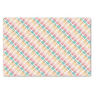 Happy Birthday Colorful Typography  Tissue Paper
