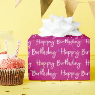 Happy Birthday Confetti on Pink