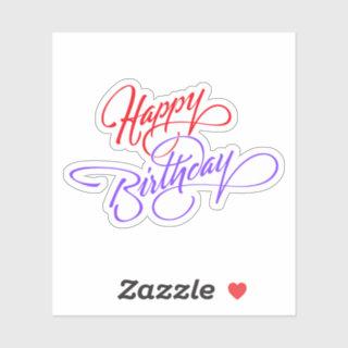Happy Birthday Custom-Cut Vinyl Sticker