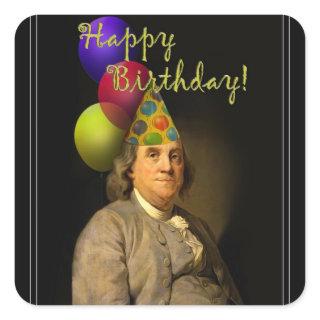 Happy Birthday From Ben Franklin Square Sticker