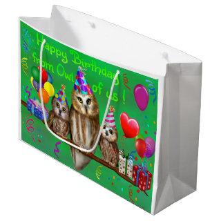 Happy Birthday from Owl of us! Large Gift Bag