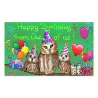 Happy Birthday from Owl of us! Rectangular Sticker