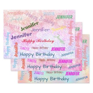 Happy Birthday Girly Custom Name Pink  Sheets