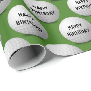 Happy Birthday golf balls on green