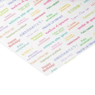 Happy Birthday in Many Different Languages Bday Tissue Paper