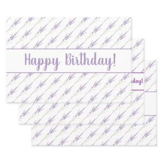 Happy Birthday Lavender Flower Bundles  Sheets