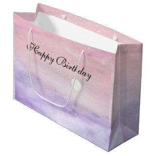 Happy Birthday Original Artwork (Pink Skies ) Large Gift Bag