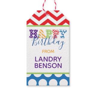 Happy Birthday Pattern Personalized Gift Tags