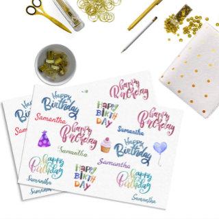 Happy Birthday Personalized Custom Party Name  Tissue Paper
