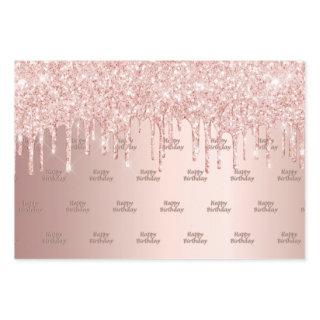 Happy birthday rose gold glitter pink sparkle  sheets