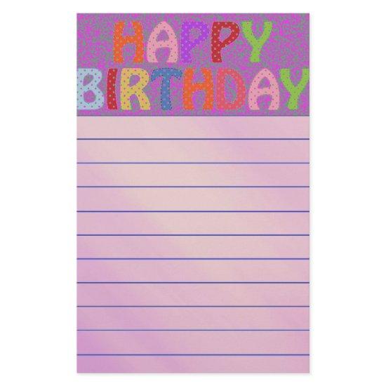 Happy Birthday Stationery