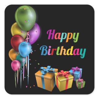 Happy Birthday sticker square