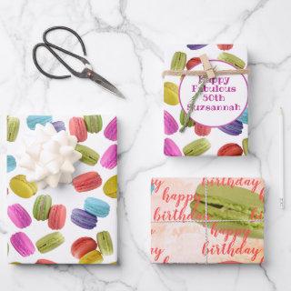 Happy Birthday Template Colorful Macaron Cookies  Sheets