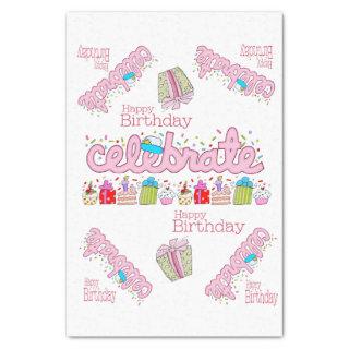 Happy Birthday Tissue Paper Celebrate Pink