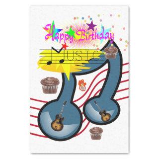 Happy Birthday Tissue Paper Music Guitar