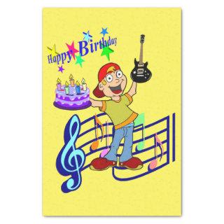 Happy Birthday Tissue Paper Music Guitar