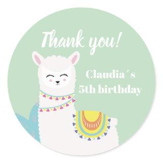 Happy birthday to you Llama Classic Round Sticker