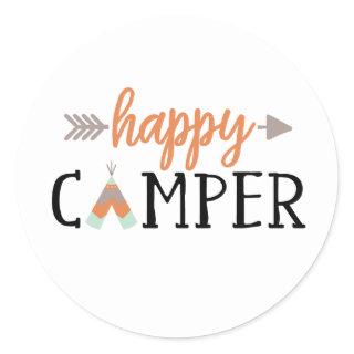 Happy Camper, Camping Classic Round Sticker