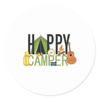 Happy Camper - Camping Lover Design Classic Round Sticker