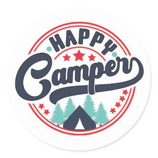 Happy Camper Classic Round Sticker