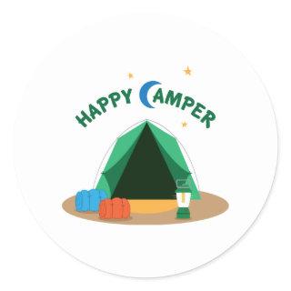 Happy Camper Classic Round Sticker