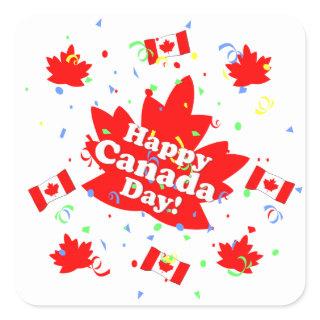 Happy Canada Day Party Square Sticker