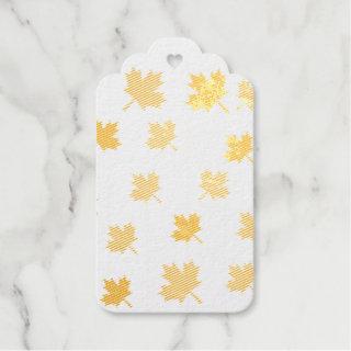 Happy Canada Day Red Maple Leaf Foil Gift Tags