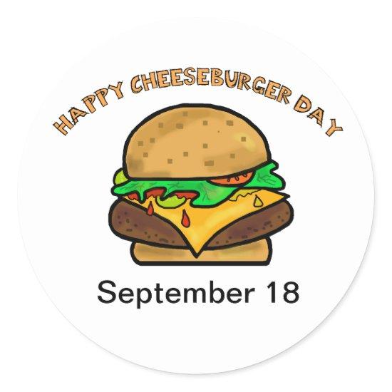 Happy Cheeseburger Day Stickers